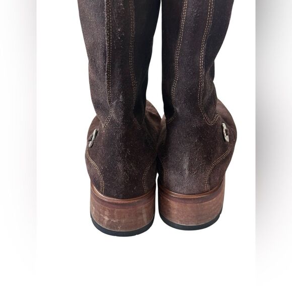 COLE HAAN Kody Tall Brown Suede Shearling lined Lug Boots Sz 8.5 - Picture 5 of 10